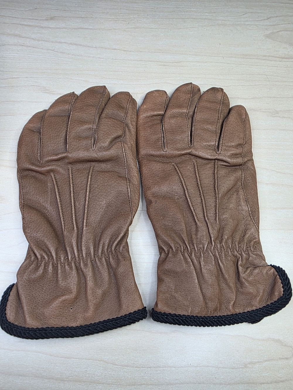 Wells Lamont Brown With Black Trim Leather Gloves Men’s Size XL